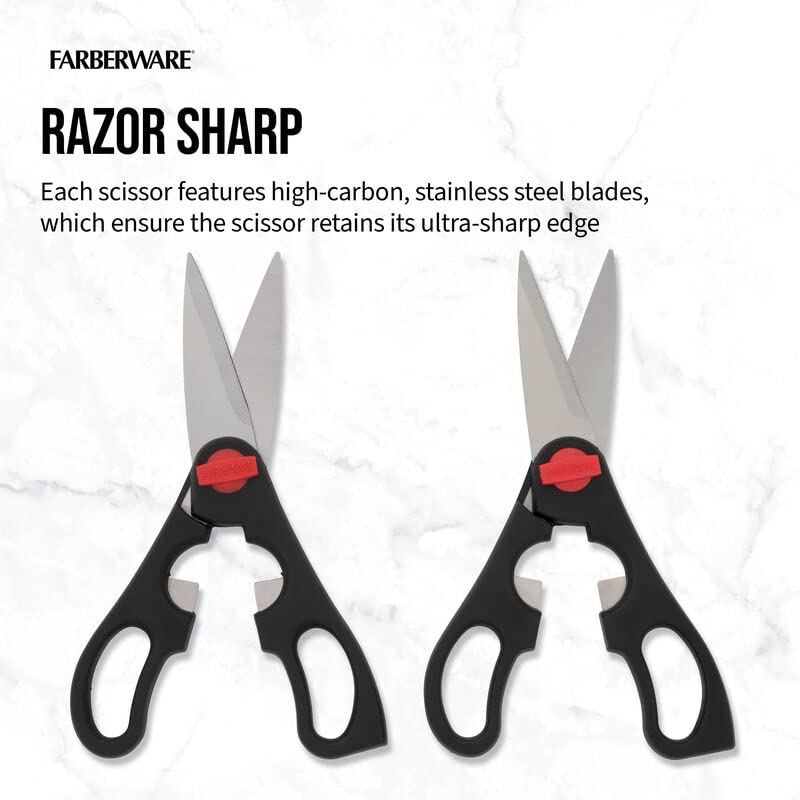2-Piece Stainless Steel Utility Shears, Black