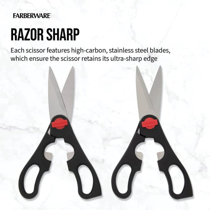 2-Piece Stainless Steel Utility Shears, Black