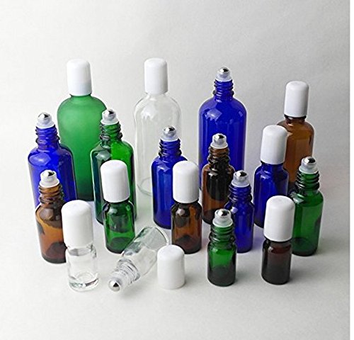 3PCS Transparent Glass Roll on Bottle With Stainless Steel Roller Balls For Essential Oil Perfume Lip Balmââ‚¬â€¹ Eyes Rolling Roll-on Container (100ML/3.4oz)