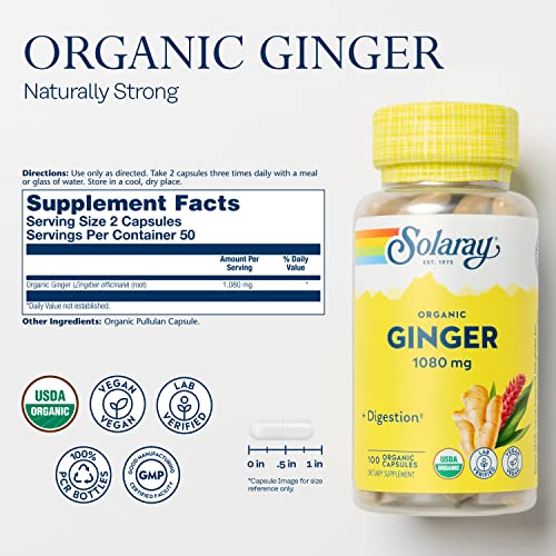 SOLARAY Organically Grown Ginger Root 540mg Healthy Car