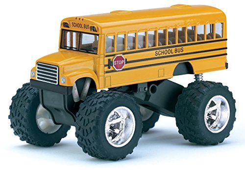 5 Monster School Bus Die Cast Metal Model, Pullback Action Toy Monster Truck