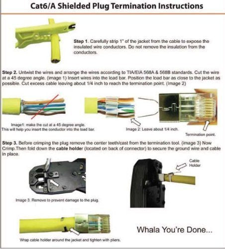 CAT6A STP RJ45 Shielded Modular Plug - 25 Pieces