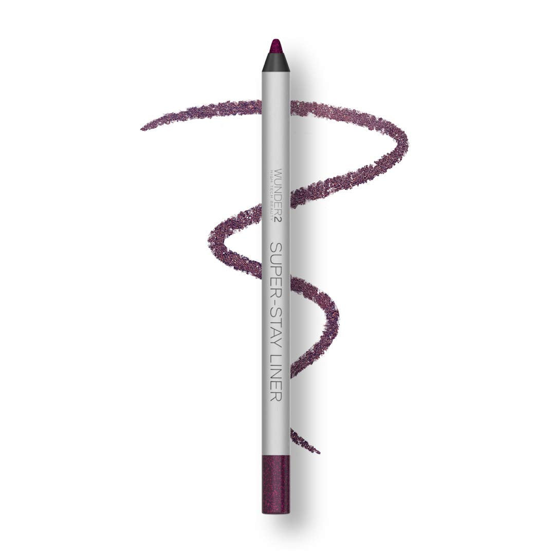WUNDER2 SUPER-STAY LINER Long-Lasting &amp; Waterproof Colored Eyeliner, Glitter Aubergine