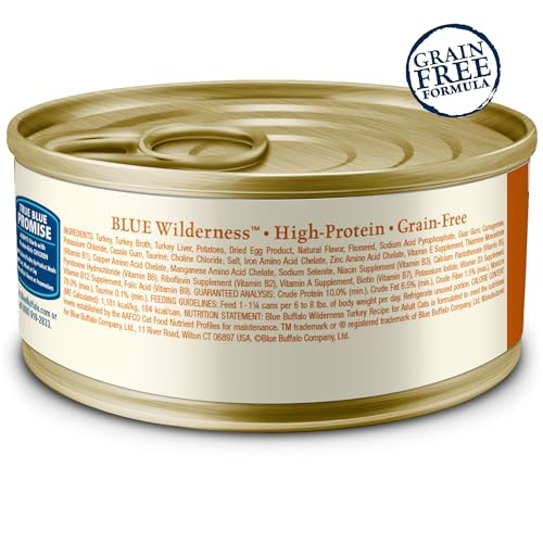 Wilderness Natural High-Protein Grain-Free Wet Food for Adult Cats, Turkey Paté, 5.5-oz. Cans, 24 Count