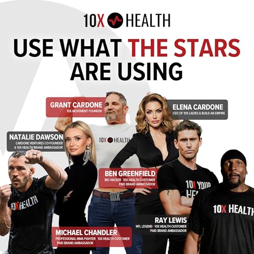 10X Health Probiotics - Immune Support Supplement &amp; Probiotics for Digestive Health w/Lactobacillus Acidophilus, Rhamnosus &amp; Bifidobacterium Longum, Dietary Supplements w/Essential Enzymes (60 Caps)