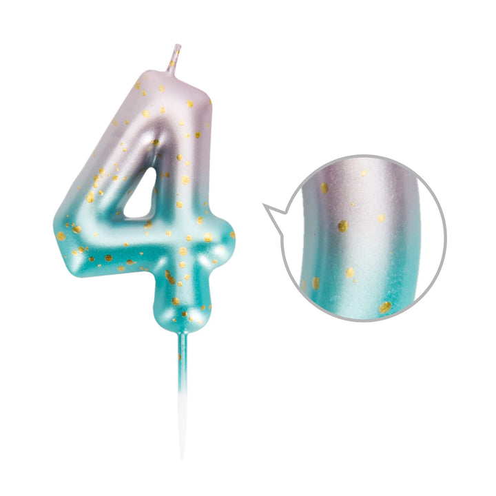 5th Pink Green Gradient Birthday Candle for Cake Number 5 Glitter Cake Topper Decorations for Kids Adults Celebration Party Supplies