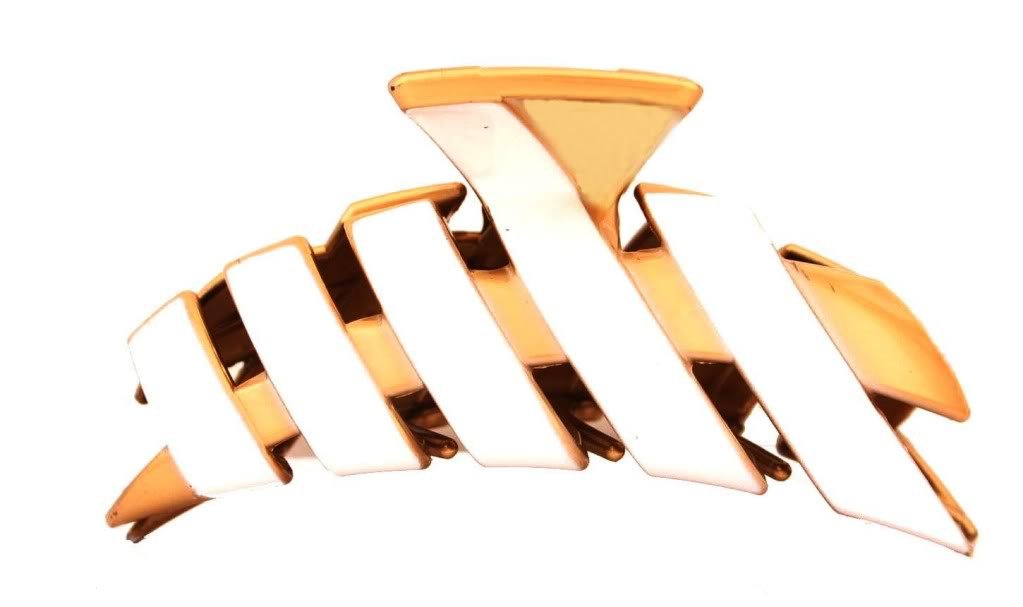Extreme Fashion Design Gold And White Paints Combined On This Large Wing Hair Claw