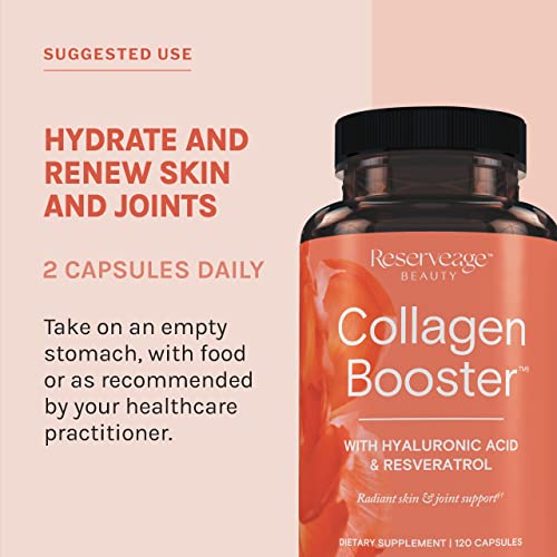 Collagen Booster, Collagen Supplement for Skin Care and Joint Health, Supports Healthy Collagen Production for Men &amp; Women, 120 Capsules (60 Servings)