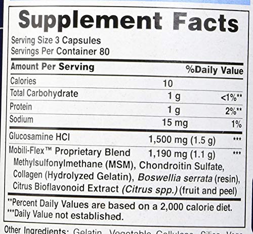 Puritan&#39;s Pride Glucosamine, Chondroitin &amp; MSM Capsules-3 Per Day Formula