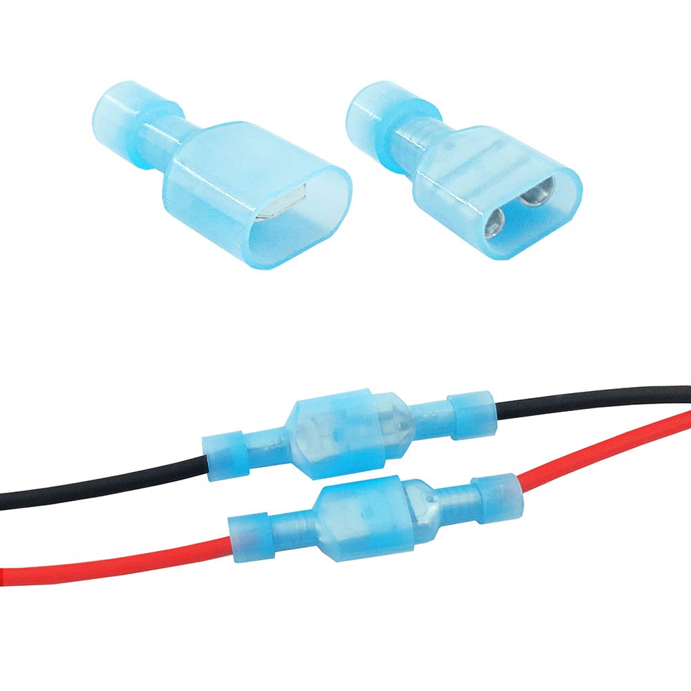 (200 Pcs) MCIGCIM 16-14 Gauge Spade Disconnect Wire Connectors, Fully Insulated Male Female Nylon Quick Crimp Terminals Wiring Spade