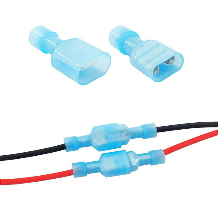(200 Pcs) MCIGCIM 16-14 Gauge Spade Disconnect Wire Connectors, Fully Insulated Male Female Nylon Quick Crimp Terminals Wiring Spade