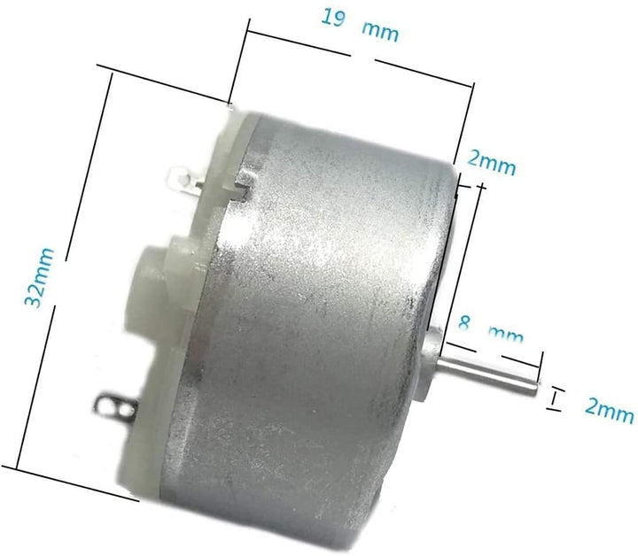RF-500TB-18280 Mini Electric DC Motor 1.5V-5V 2700RPM DC Motor 32mm Diameter Motor, Pack of 2