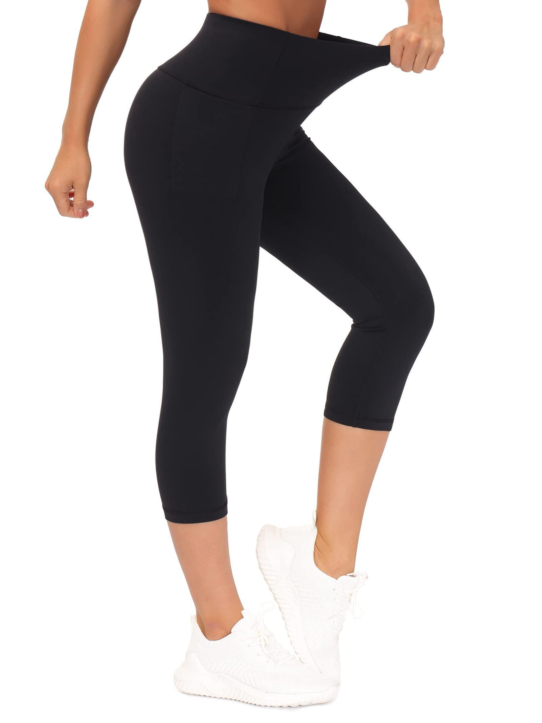 THE GYM PEOPLE Tummy Control Workout Capris Leggings wi