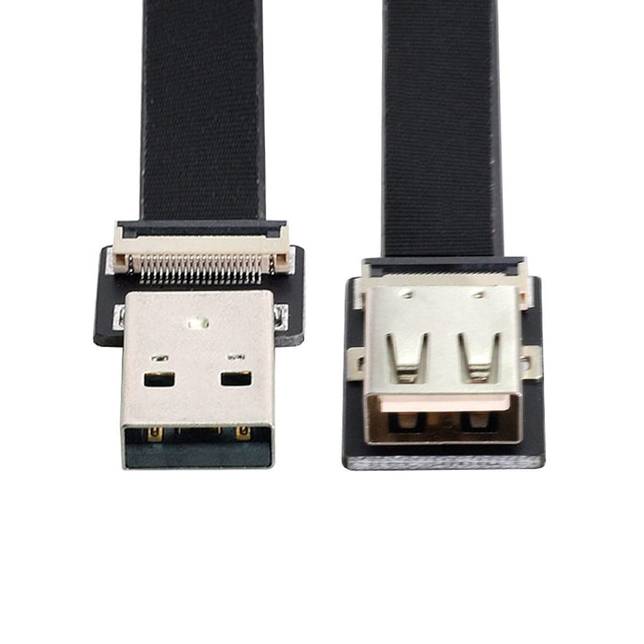 USB 2.0 Type-A Male to Female Extension Data Flat Slim FPC Cable for FPV &amp; Disk &amp; Scanner &amp; Printer 20CM