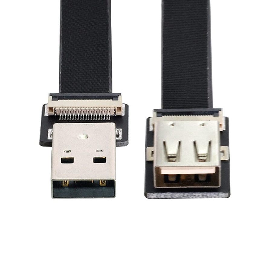 USB 2.0 Type-A Male to Female Extension Data Flat Slim FPC Cable for FPV & Disk & Scanner & Printer 20CM