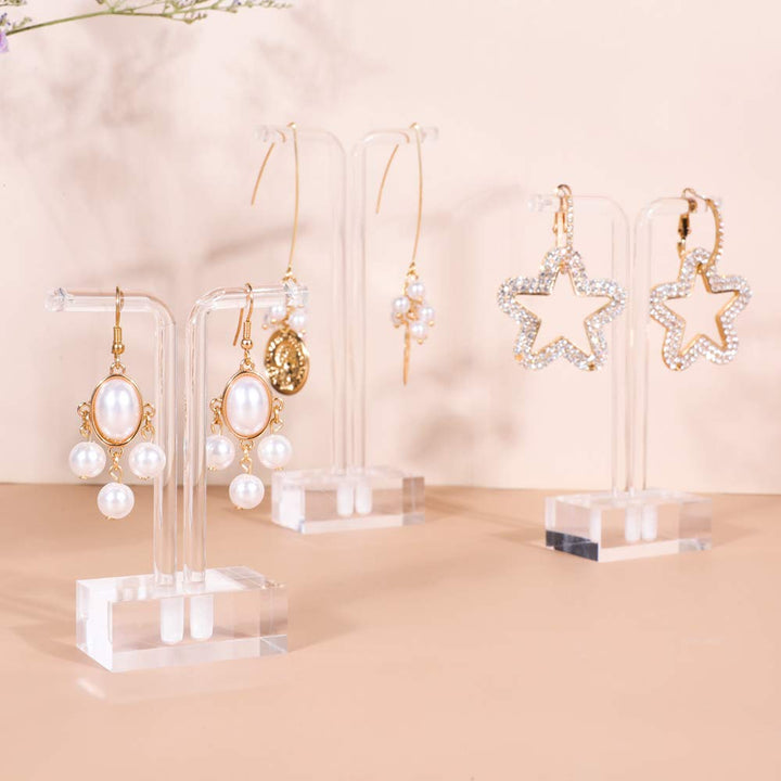 3pcs transparent earring T stand jewelry display for show, acrylic earring hanger for women, small clear earring holder for selling, jewelry Photography props3pcs earring stand-T shape