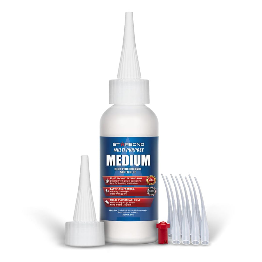 Starbond 2 oz. Medium CA Glue (Premium Cyanoacrylate Super Glue) for Quick Glue-ups, Woodworking, Woodturning, Hobby Models