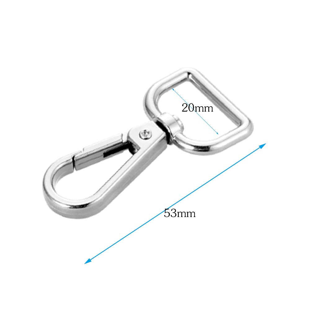 10 Pcs 3/4 or 1 Inside Diameter D Ring Lobster Clasp Claw Swivel for Strap Push Gate Lobster Clasps Hooks Swivel Snap Fashion Clips (3/4 inch, Gunmetal)