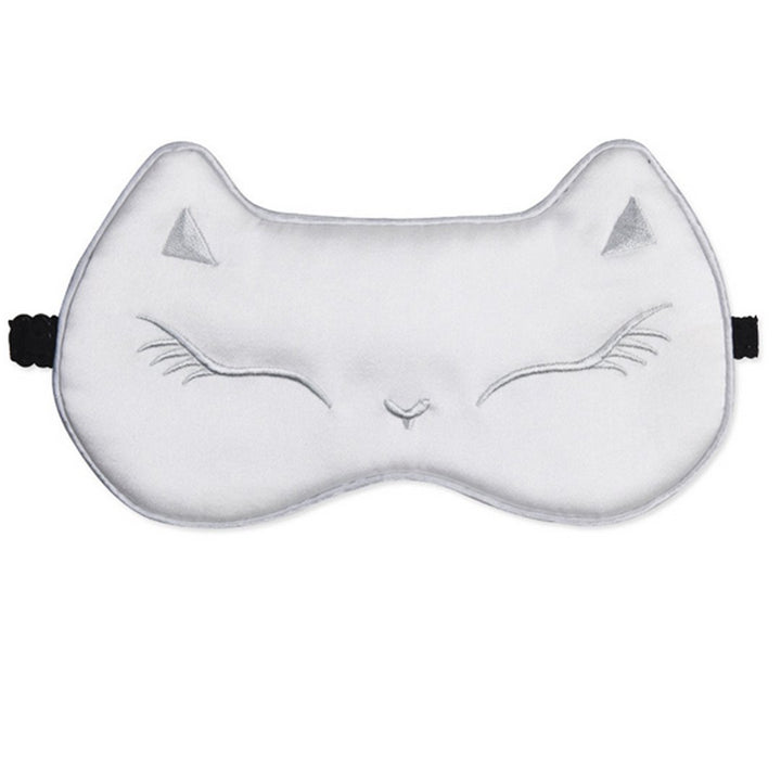Sun Kea Women Girls Silk Eye Mask Cute Cat Sleeping Eye