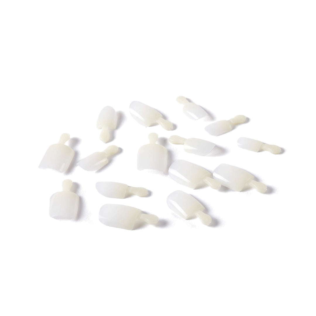 Salon Acrylic Natural Press On Nails, Nail glue included, &#39;Rare&#39;, Nude, Short Size, Squoval Shape, Includes 28 Nails, 2g Glue, 1 Manicure Stick, 1 Mini File