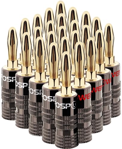FosPower Banana Plugs 12 Pairs / 24 pcs, Closed Screw 2