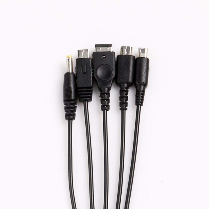 5 in 1 USB Charger Cable for Nintendo - Multi System Nintendo DSi Charger Cable Compatible with Nintendo NDS Lite, Wii U, 3DS, 2DS, PSP 1000, 2000, 3000, GBA SP - Charge All with One Cord