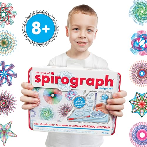 Design Set Collectors Tin – Arts and Crafts, Kids Toys, Art Supplies, Craft Supplies, Drawing Kit, Spiral Art, Classic Gear Design Kit, Pens, Design Sheet Included, Ages 8 and Up