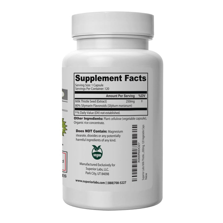 Superior Labs Milk Thistle NonGMO - 80% Silymarin Flavo