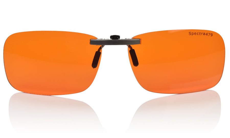 Blue Light Blocking Clip On Glasses - 99.9 Percent Effective Computer Glasses for Men & Women, Durable Lightweight, Reduce Eyestrain, Headaches and Improve Sleep (Nighttime Lens)