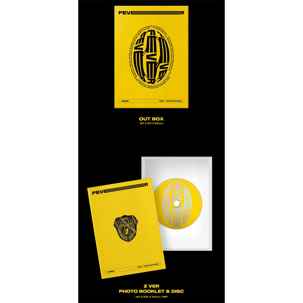 - ZERO: FEEVER EPILOGIST Album Z Version (Folded Poster), Gold, (Ateez-FevEpi)