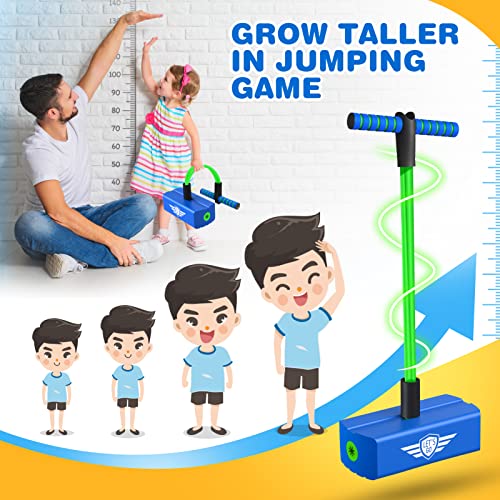 Toys for 3-12 Year Old Boys Girls, Foam Pogo Jumper for Kids Outdoor Toys Gifts for 3-12 Year Old Boys Pogo Stick for Kids Age 7 and Up Xmas Birthday Party Gifts Stocking Stuffers(Green Blue)
