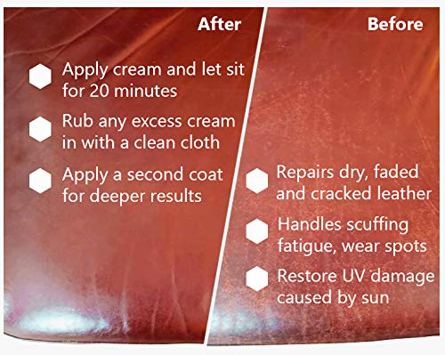 Skidmore&#39;s Restoration Cream | Leather Repair Cream for Furniture, Leather Conditioner, Softener | Leather Restoration Cream will Restore Antique Wood | Non-Toxic Formula, Made in USA | 6 Oz