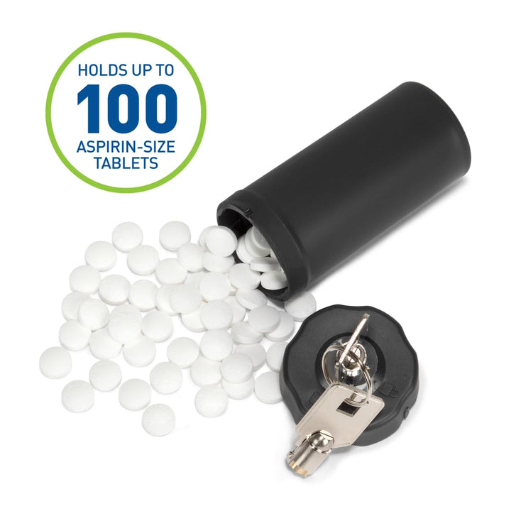 Ezy Dose Ezy Dose Locking Container ¦Secure Small Valuable Items ¦Durable Nylon Canister Locks with Key, Large, Black