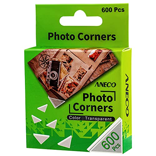 600 Pieces Clear Self-Adhesive Picture Mounting Corner Stickers Transparent Acid-Free Photo Mounting Corners for Scrapbooking Diary Journal