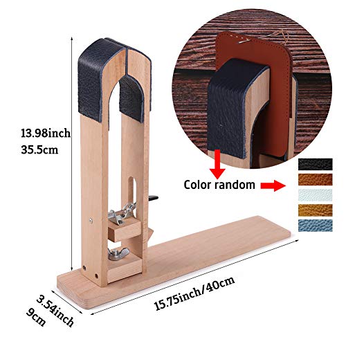 Leather Sewing Pony - Table Desktop Pony Horse Clamp with Big Eyes Sewing Needles Instruction Nail Files Replaceable Leather Patch for DIY Leather Hand Stitching