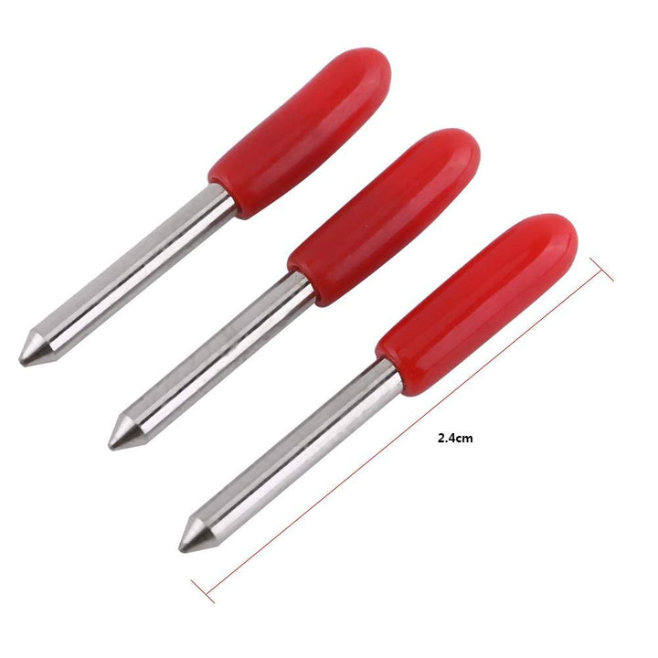 15Pcs 45 Degree Plotter Cutter Blades Red Cover Replacement Cemented Carbide GCC Cutter Cutting Plotter Blade Set Lettering Blade Cutter Blades