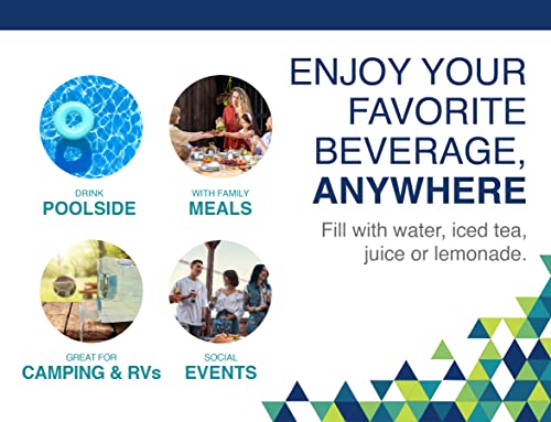 Oasis Drink Dispenser for Fridge, 1.25 Gallon - Plastic Beverage Dispenser with Spigot for Easy Dispensing - BPA Free Clear Plastic - Convenient Handle, Easy-Pour Spout