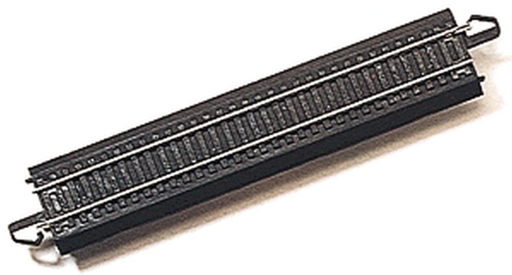 - Snap-Fit E-Z TRACK 9” STRAIGHT TRACK (4/card) - STEEL ALLOY Rail With Black Roadbed - HO Scale (44411)