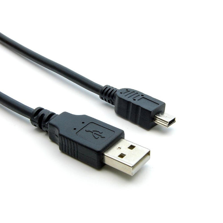 1FT Black USB 2.0 Mini 5pin Cable - A-Male to Mini-B Cord for GoPro Hero3, PS3 Controller, Digital Camera, Calculator, Dash Cam, MP3 Player, GPS Receiver, Garmin Nuvi GPS