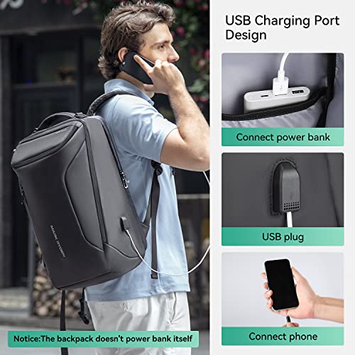Business Backpack for Men, Waterproof High Tech Backpack with Sport Car Shape Design and USB Charging Port, Travel Laptop Backpack Fits 17.3 Inch Notebook