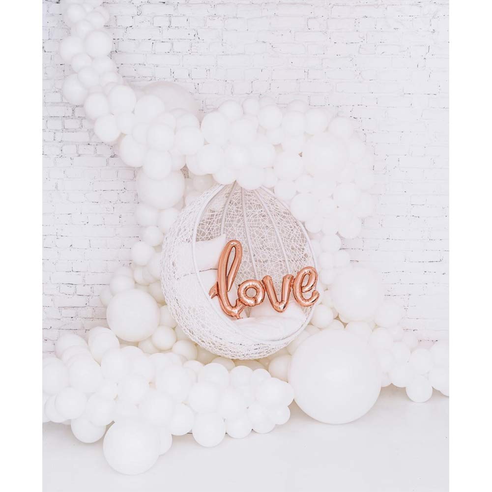 10 Inch Thicken Light White Balloons, large Macaron White Latex Helium Balloons for Birthday Wedding Reception Bridal Shower Party Decorations Supplies, 100 Pieces