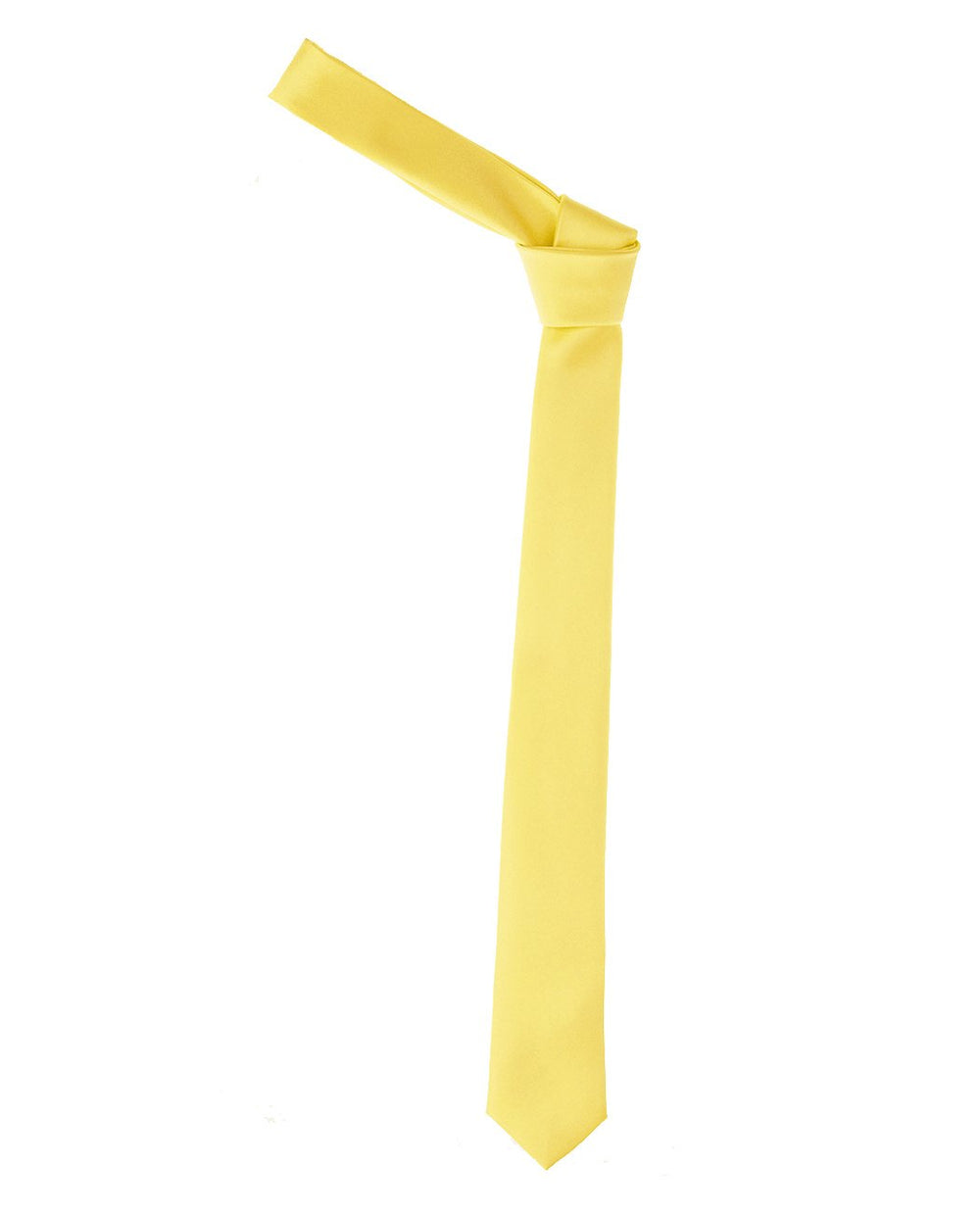 Men's Solid Color 2 Skinny Tie, Light Yellow