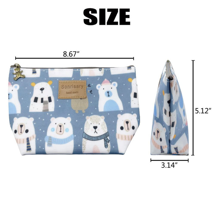 HUNGER Flower Print Make-Up Cosmetic Tote Bag Carry Cas