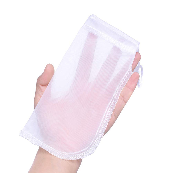 ALEGI Media Filter Bag Aquarium Extra Fine,Reusable 180 Micron Drawstring Mesh Filter Bags for Very Fine Resins Filter (7.5*3.6 (3 Pack))