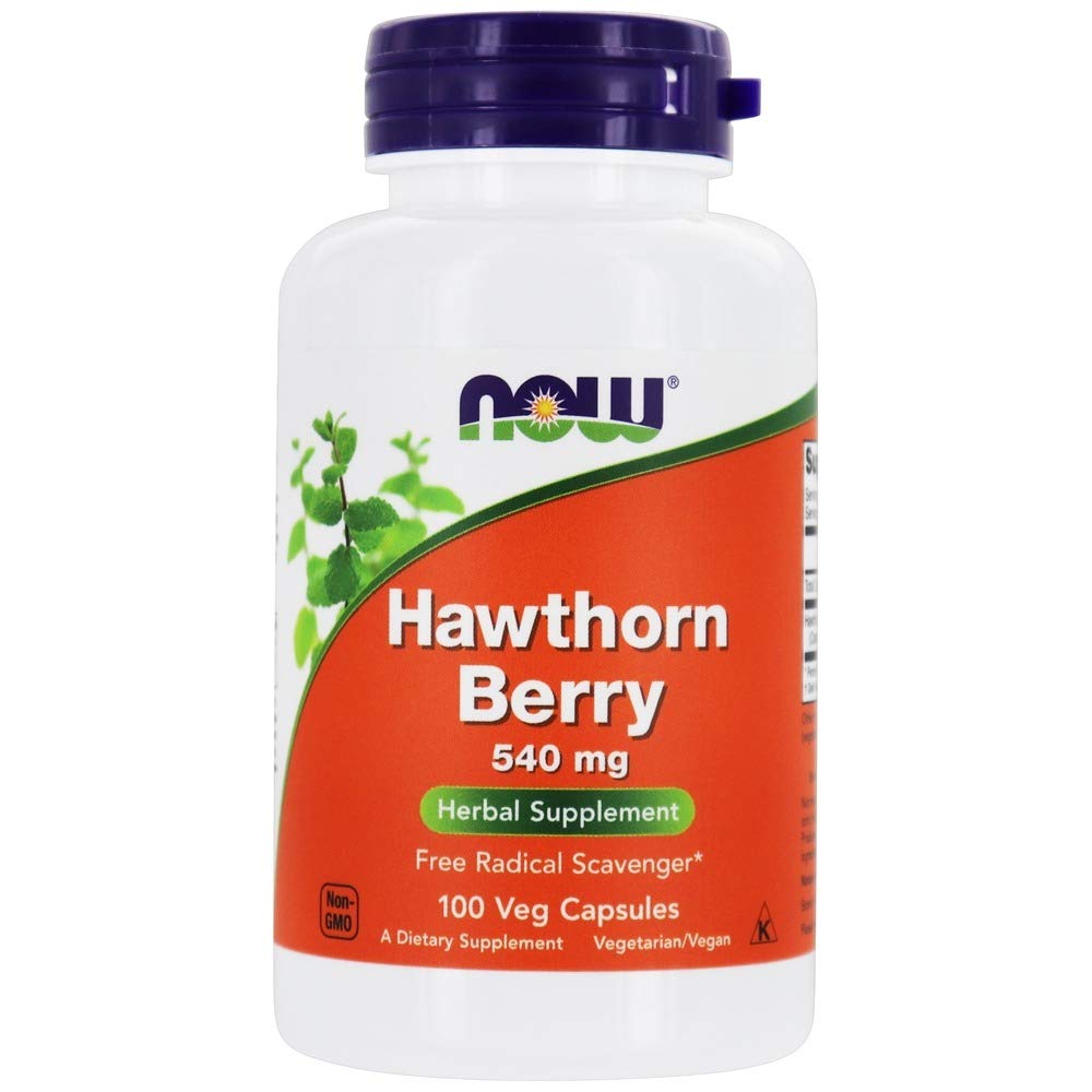 NOW Hawthorn Berry 540mg, 100 Veg Capsules (Pack of 4)