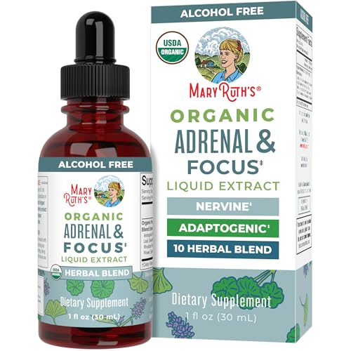 Nootropic Focus Supplement for Adults | USDA Organic Brain Supplement with Ginkgo Biloba &amp; Astragalus | Focus &amp; Adrenal Support | Brain and Memory Drops | Vegan | Non-GMO | Gluten Free | 30 Servings