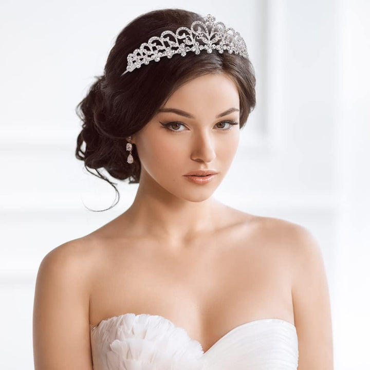 Ahoney Tiaras for Women Girls Birthday Crown Rhinestone Tiara Princess Crown for Women Bridal Wedding Prom Birthday Party Cosplay Halloween Costumes Hair Accessories for Women Girls