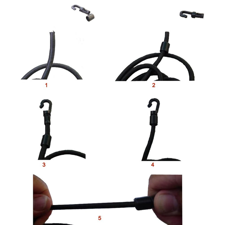 10 Pcs Bungee Shock Cord Hook for 1/4 inch and 3/16 inch Rope Terminal Ends Tabbed S Open Hooks for Kayaks