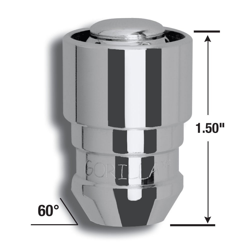 61631 Acorn Gorilla Guard Locks (12mm x 1.50 Thread Size) - Pack of 4