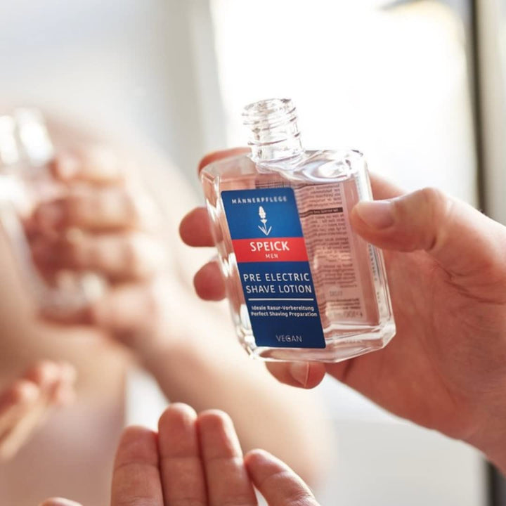 Men Pre Electric Shave Lotion with Relaxing Lavender Oil and a Blend of Essential Oils, Natural Vegan Skin Care, 3.4 Fluid Ounces